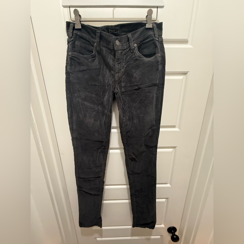 NWT. Citizens of Humanity. Gray Velour Skinny Low-Rise Pant. Size 27.